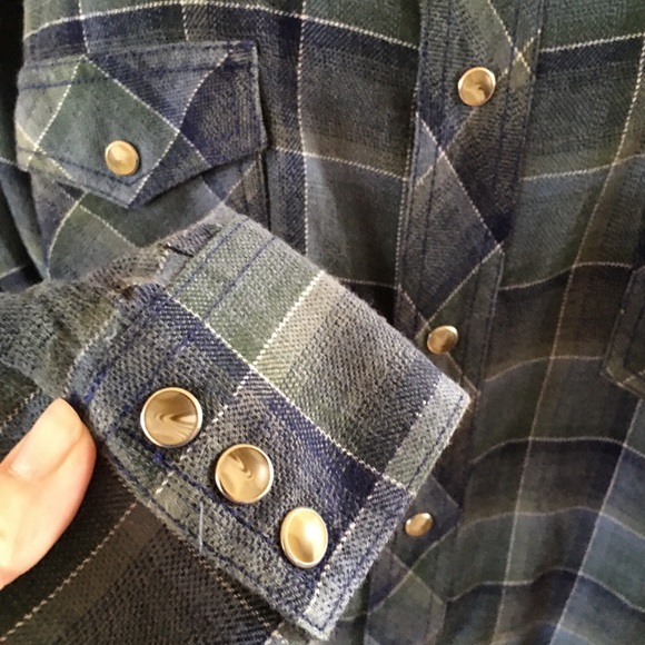 WRANGLER western pearl snap long sleeve 💯 cotton - Picture 3 of 8